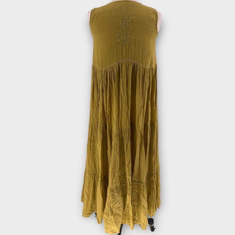 Talisman Athena Sleeveless Cotton Maxi Dress Size S Boho Hippie - Picture 2 of 10